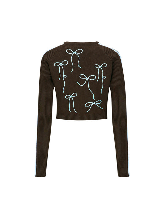 [andersson bell] RIBBON EMBROIDERY KNIT CARDIGAN atb1197w(BLUE)