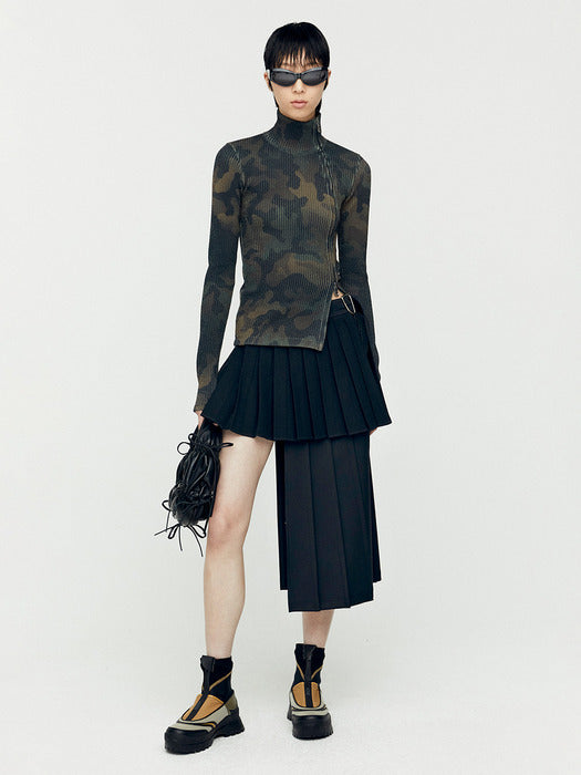 [andersson bell] CAMOUFLAGE PRINTED KNIT TOP atb1188w(KHAKI)