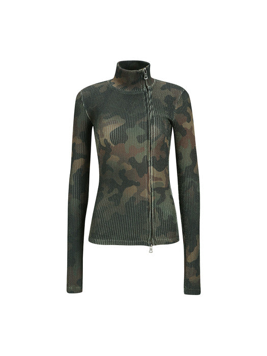 [andersson bell] CAMOUFLAGE PRINTED KNIT TOP atb1188w(KHAKI)