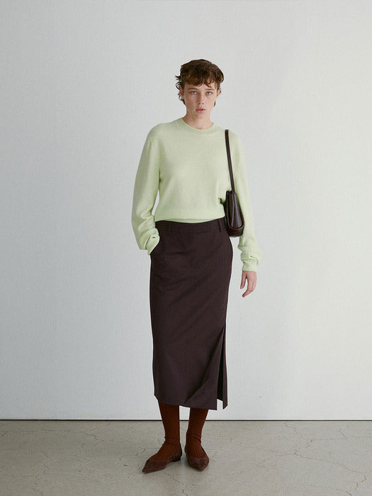 [recto] ASYMMETRIC LONG SKIRT (WINE)