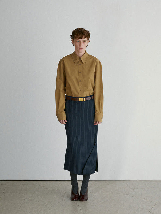 [recto] ASYMMETRIC LONG SKIRT (DARK NAVY)