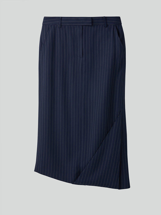 [recto] ASYMMETRIC LONG SKIRT (DARK NAVY)