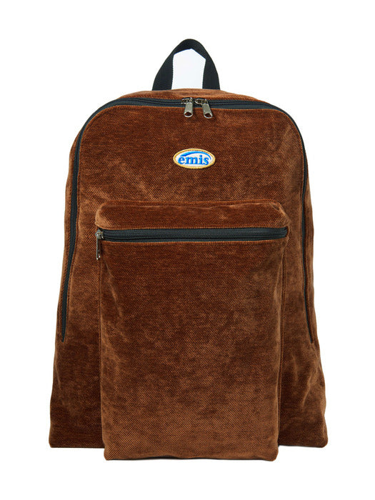 [emis] TWILL VELVET BACK PACK-BROWN