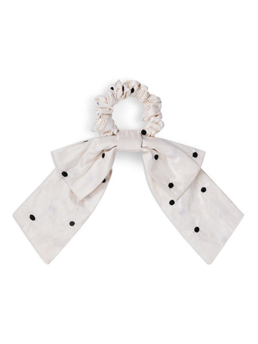 Aster Scrunchie Ivory Polkadot