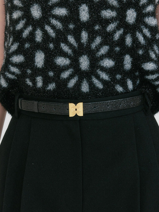 Eenk Zeme Pendant Belt with Logo - Black