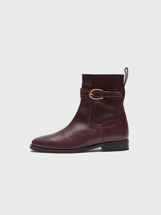 Eenk Zoot Buckled Ankle Boots - Burgundy