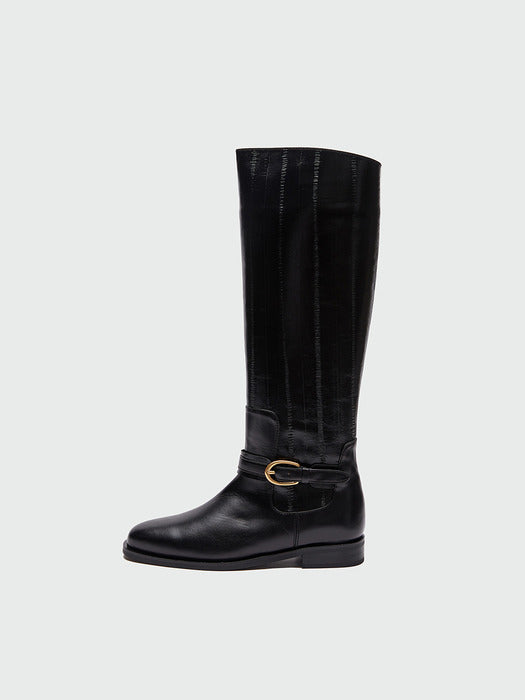 Eenk Ziha Flat Knee-high Boots - Black