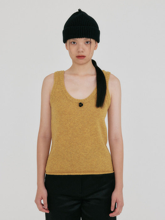 Eenk Ziup Sleeveless Knit Top - Mustard