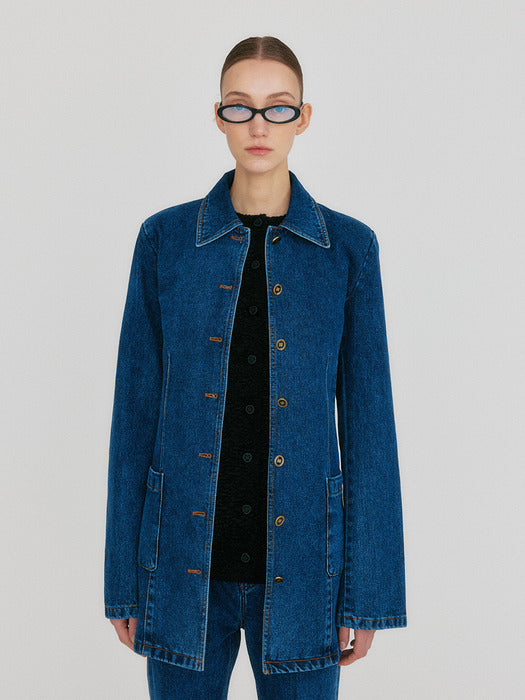 Eenk Zuy Denim Utility Jacket - Blue