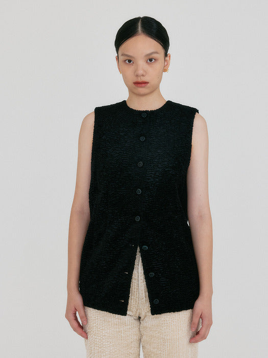 Eenk Zive Crewneck Waistcoat - Black