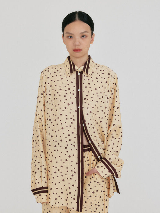 Eenk Zian Contrast Shirts - Beige