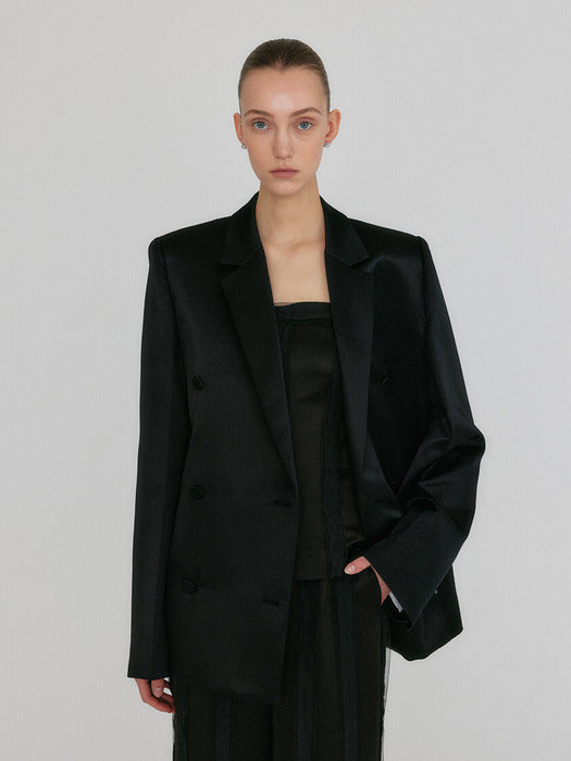 Eenk Zel Double-Breasted Blazer - Black