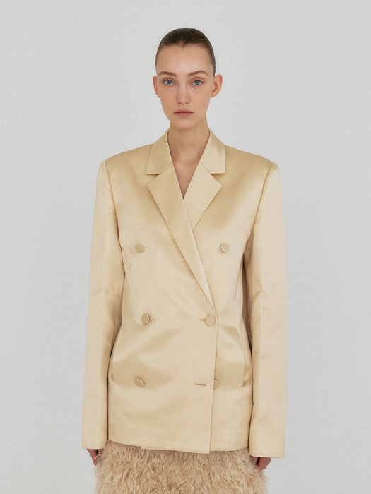 [EENK] Zel Double-Breasted Blazer - Yellow
