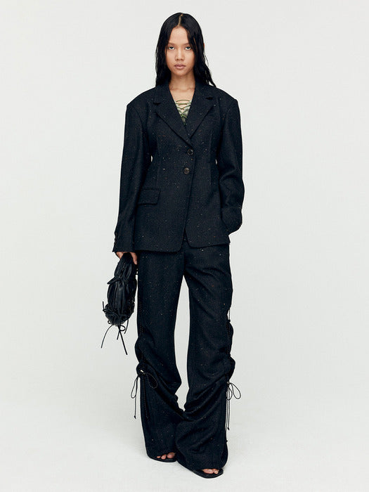 [andersson bell] NEP WOOL LACE-UP WIDE PANTS apa769w(BLACK)