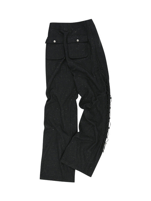 [andersson bell] NEP WOOL LACE-UP WIDE PANTS apa769w(BLACK)
