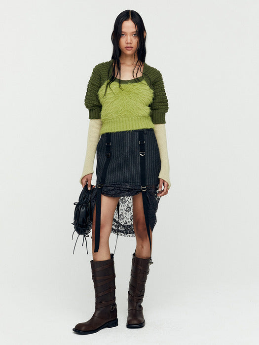[andersson bell] FURRY CHUNKY KNIT TOP atb1201w(GREEN)