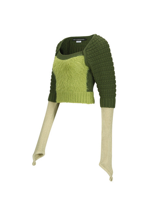 [andersson bell] FURRY CHUNKY KNIT TOP atb1201w(GREEN)