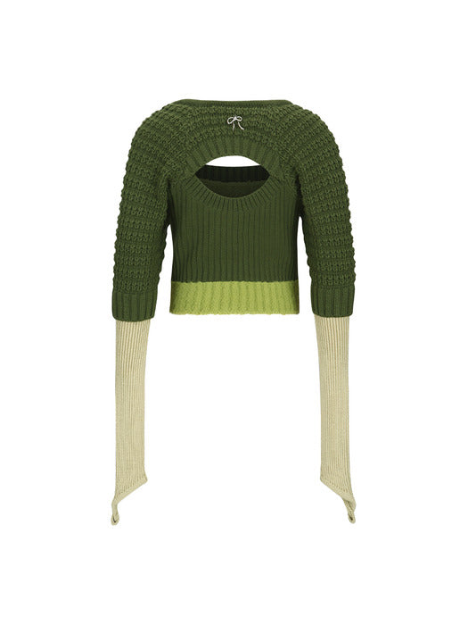 [andersson bell] FURRY CHUNKY KNIT TOP atb1201w(GREEN)