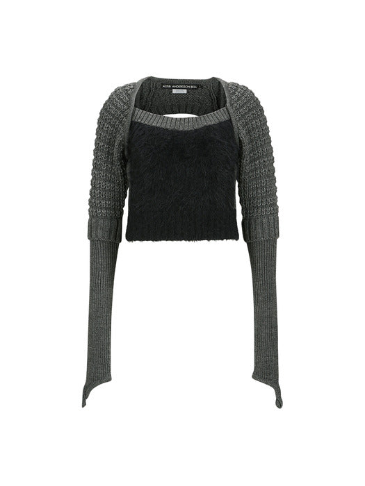 [andersson bell] FURRY CHUNKY KNIT TOP atb1201w(GREY)