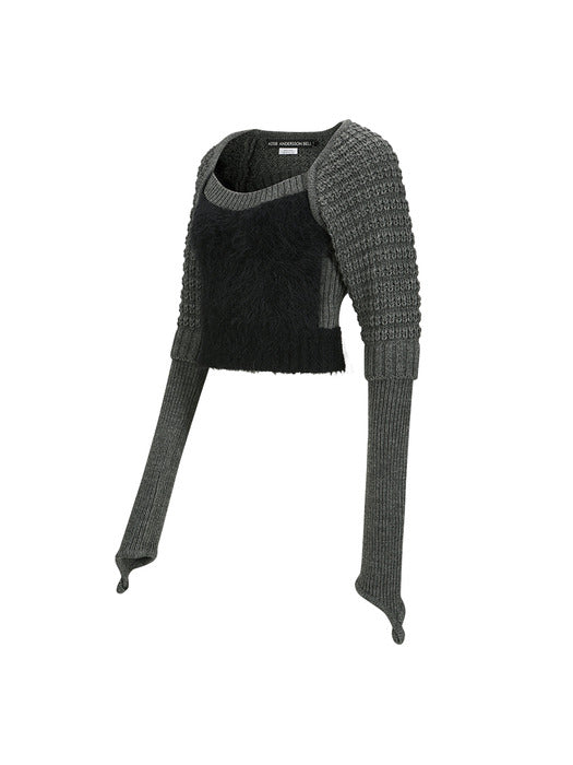 [andersson bell] FURRY CHUNKY KNIT TOP atb1201w(GREY)