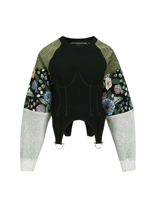 [andersson bell] FLOWER MA-1 TOP atb1177w(BLACK)