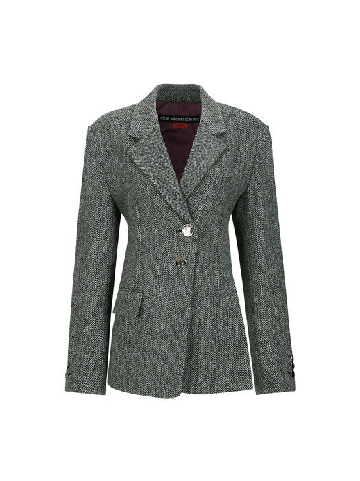 [andersson bell] HARRIS TWEED CUT-OUT HARNESS JACKET awa666w(GREY)