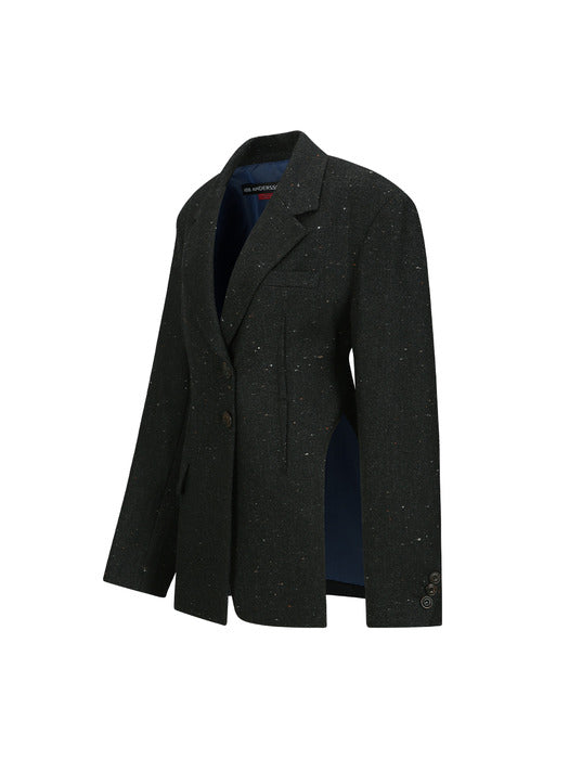 [andersson bell] NEP WOOL CUT-OUT HARNESS JACKET awa665w(BLACK)