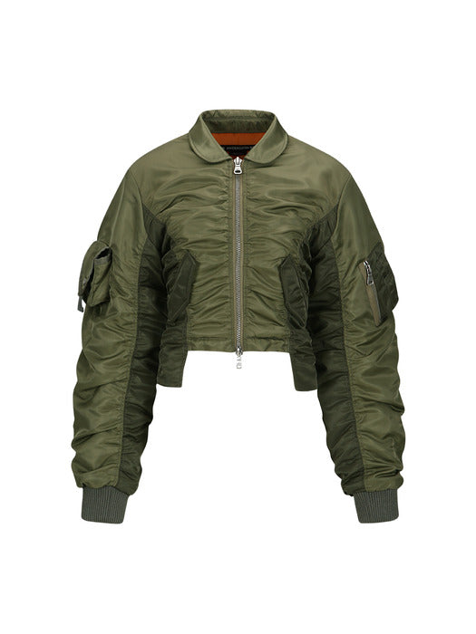 [andersson bell] VITALINA LACE-UP BOMBER JACKET awa652w(KHAKI)