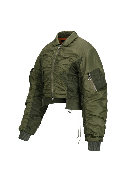 [andersson bell] VITALINA LACE-UP BOMBER JACKET awa652w(KHAKI)