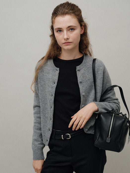 Diene round cardigan (Gray)