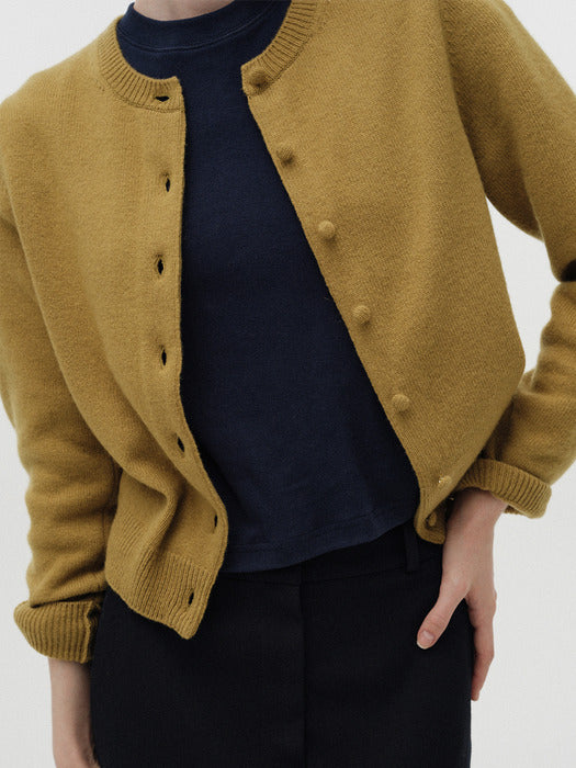 [nothing written] Diene round cardigan (Olive)