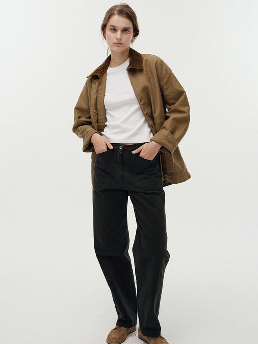 Nothing Written Pet selvage straight pants (Charcoal)