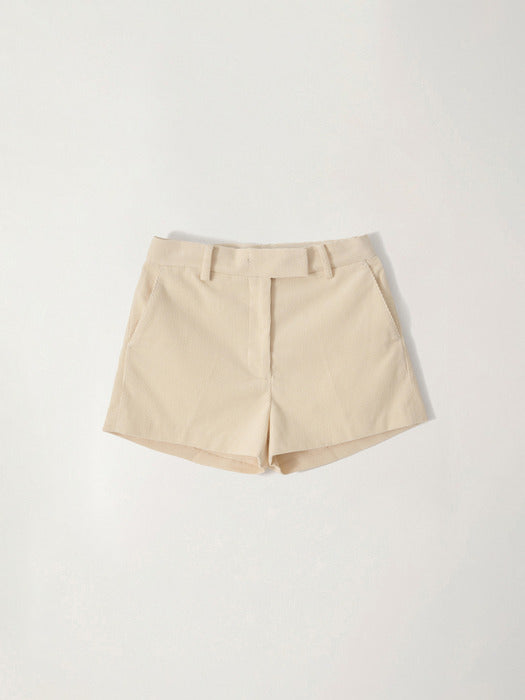 Micro-corduroy shorts (Ivory)