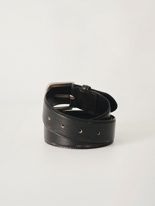 [nothing written] Vintage leather belt (Black)