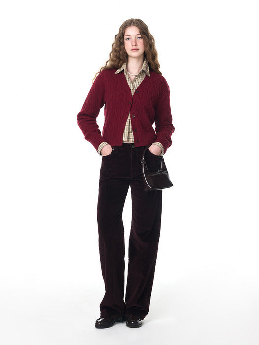 24FW PRESLEY CABLE CARDIGAN (4COLOR)