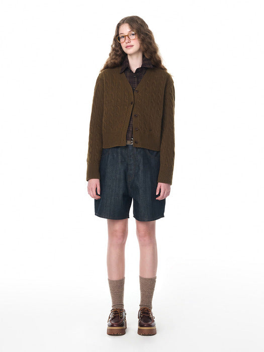 24FW PRESLEY CABLE CARDIGAN (4COLOR)