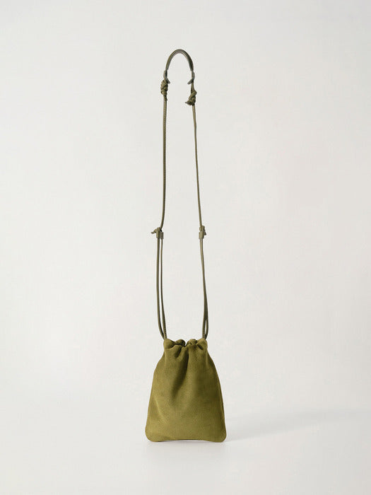 Fatu shoulder mini bag (Olive green suede)
