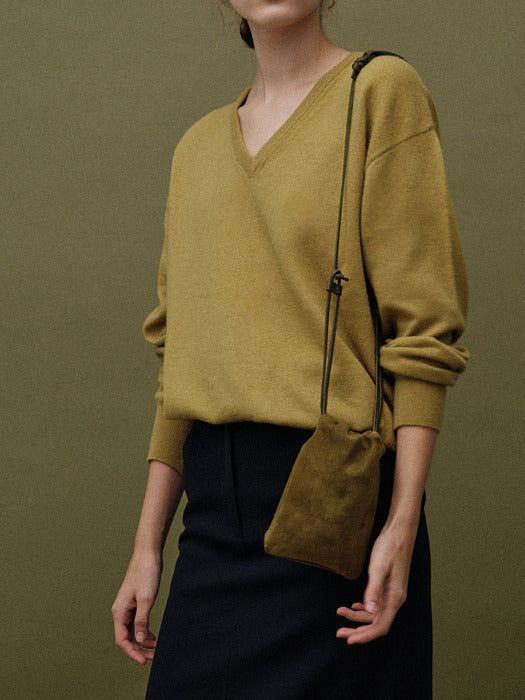Nothing Written Fatu shoulder mini bag (Olive green suede)