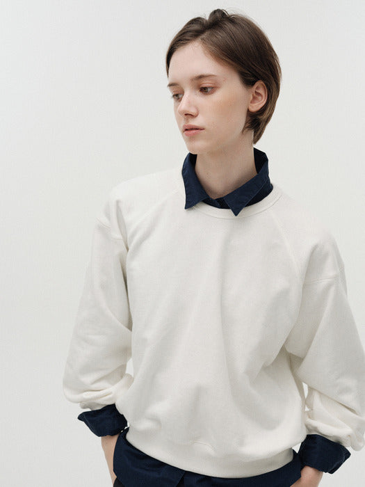 [nothing written] Cotton crewneck sweatshirt (Gray)