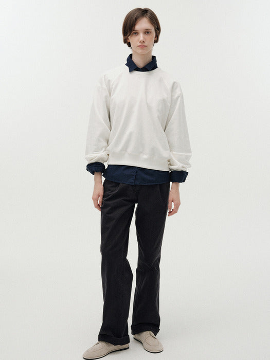 [nothing written] Cotton crewneck sweatshirt (Gray)