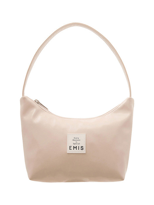 [emis] NEW ENAMEL HOBO BAG-CREAM