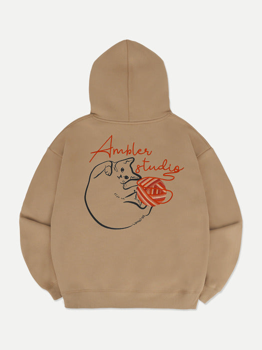 [ambler] A Stray cat Hoodie AHP1117 (Beige)