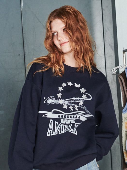 [ambler] We Ambler Sweatshirt AMM1218 (Navy)