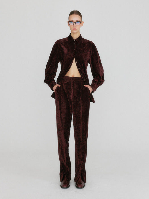 [EENK] Znel Straight Pants - Burgundy