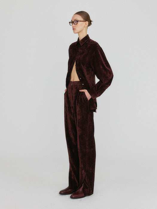 [EENK] Znel Straight Pants - Burgundy