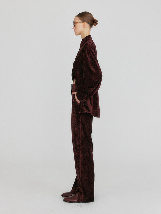 [EENK] Znel Straight Pants - Burgundy