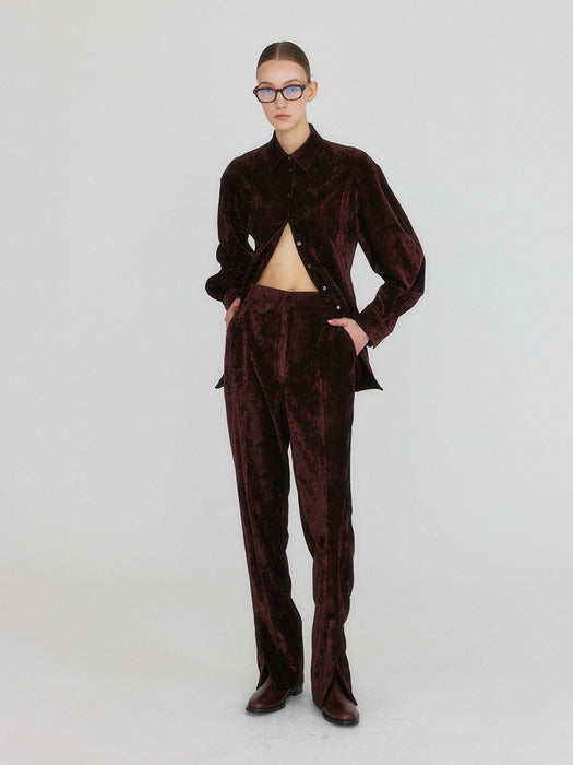 [EENK] Znel Straight Pants - Burgundy