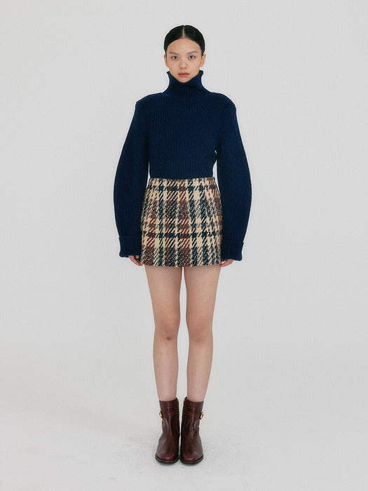 Eenk Zoii A-line Mini Skirt - Beige/Black