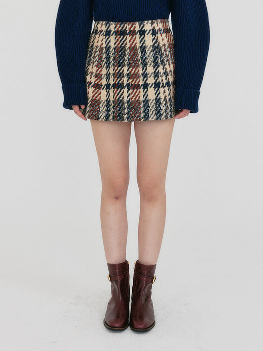 Eenk Zoii A-line Mini Skirt - Beige/Black