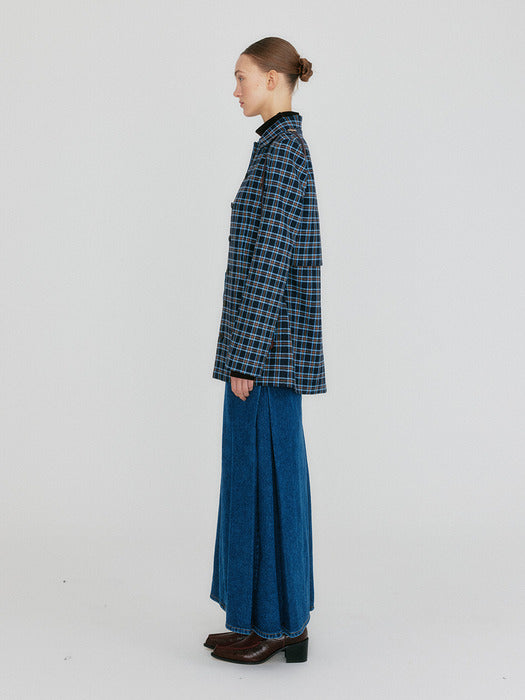 Eenk Zilvin Shirt Jacket - Navy/Sky Blue Multi